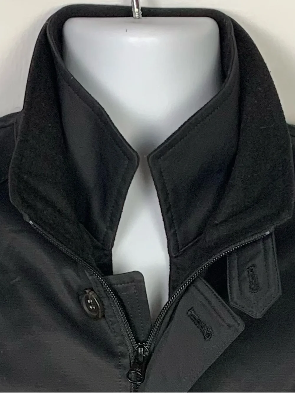 Lauren Ralph Lauren Men L Trench Coat Full Zip Button Removable Lining Black